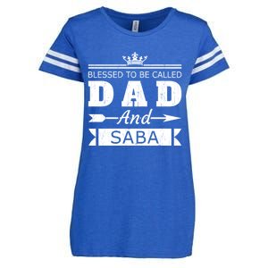 Blessed To Be Called Dad And Saba Grandpa Gift Enza Ladies Jersey Football T-Shirt