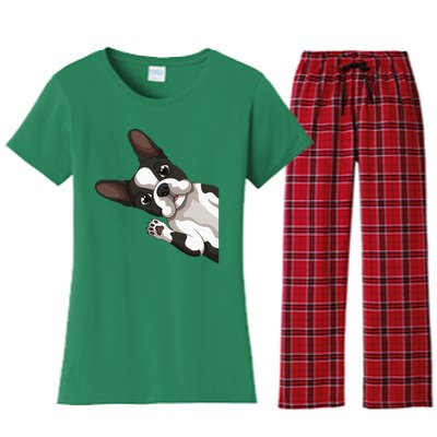 Boston Terrier Bostie Dog Women's Flannel Pajama Set