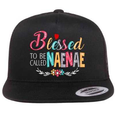 Blessed To Be Called Naenae Colorful Art Flat Bill Trucker Hat