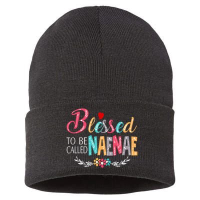 Blessed To Be Called Naenae Colorful Art Sustainable Knit Beanie