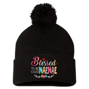 Blessed To Be Called Naenae Colorful Art Pom Pom 12in Knit Beanie