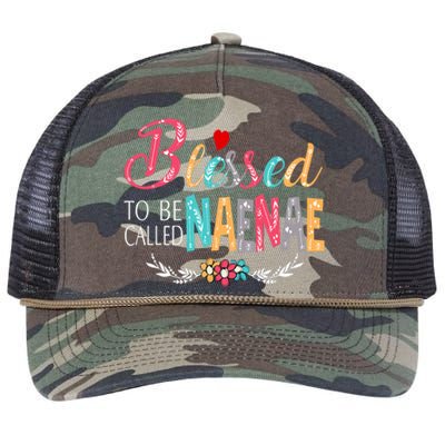 Blessed To Be Called Naenae Colorful Art Retro Rope Trucker Hat Cap