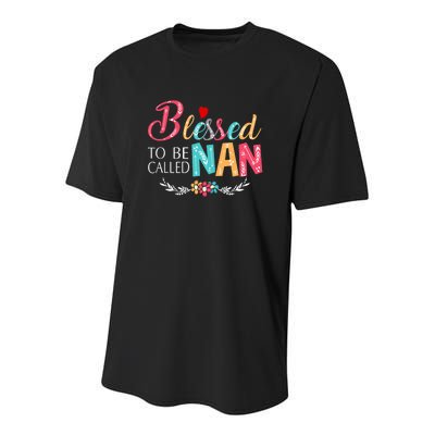 Blessed To Be Called Nan Colorful Art Youth Performance Sprint T-Shirt