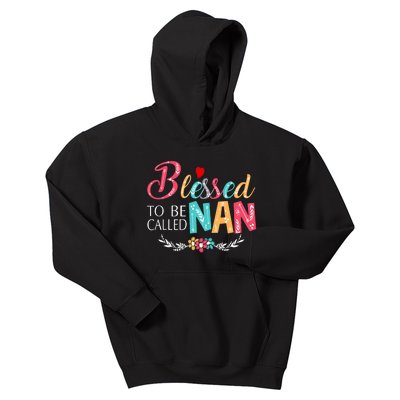 Blessed To Be Called Nan Colorful Art Kids Hoodie