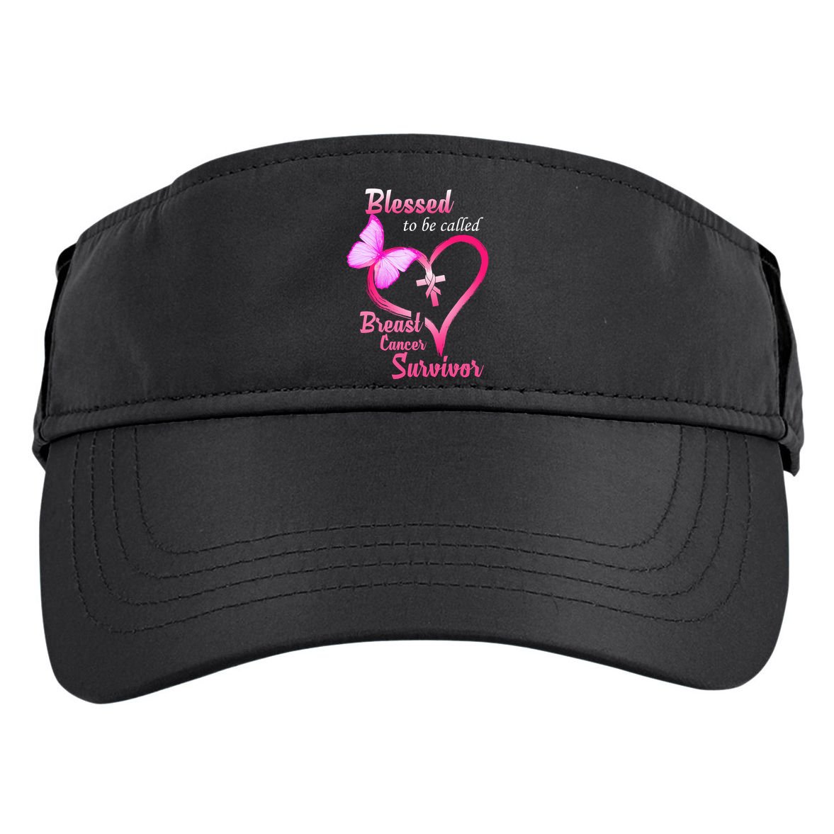 Blessed To Be Called Breast Cancer Survivor Butterfly Heart Adult Drive Performance Visor