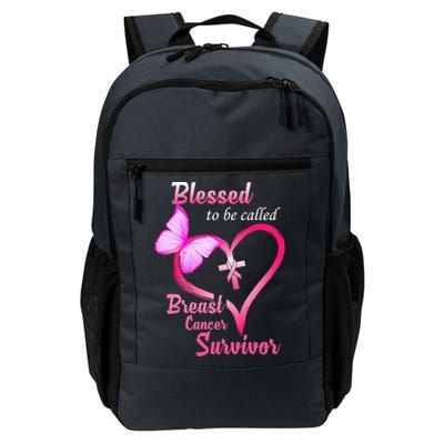 Blessed To Be Called Breast Cancer Survivor Butterfly Heart Backpack