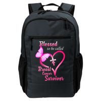 Blessed To Be Called Breast Cancer Survivor Butterfly Heart Backpack