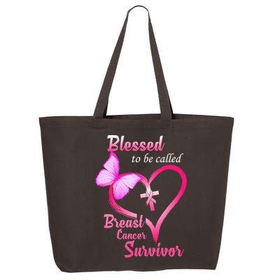 Blessed To Be Called Breast Cancer Survivor Butterfly Heart 25L Jumbo Tote