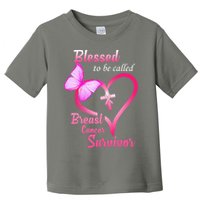 Blessed To Be Called Breast Cancer Survivor Butterfly Heart Toddler T-Shirt
