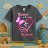 Blessed To Be Called Breast Cancer Survivor Butterfly Heart Toddler T-Shirt