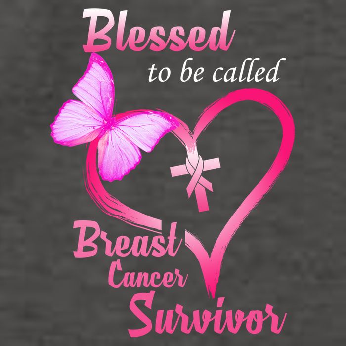 Blessed To Be Called Breast Cancer Survivor Butterfly Heart Vector Backpack