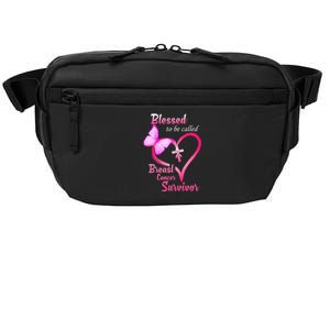 Blessed To Be Called Breast Cancer Survivor Butterfly Heart Crossbody Pack