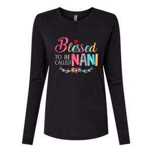 Blessed To Be Called Nani Colorful Art Womens Cotton Relaxed Long Sleeve T-Shirt