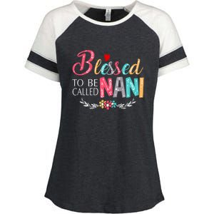 Blessed To Be Called Nani Colorful Art Enza Ladies Jersey Colorblock Tee