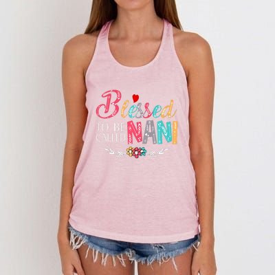 Blessed To Be Called Nani Colorful Art Women's Knotted Racerback Tank