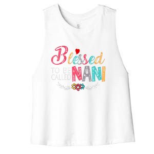 Blessed To Be Called Nani Colorful Art Women's Racerback Cropped Tank