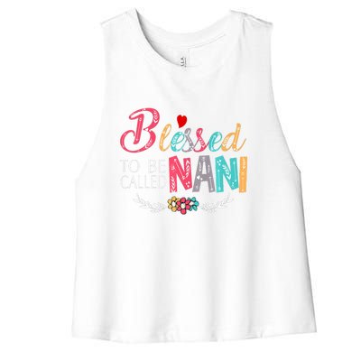 Blessed To Be Called Nani Colorful Art Women's Racerback Cropped Tank