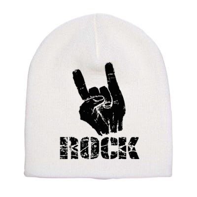 Born To Be Rock Star Hand Horns Short Acrylic Beanie