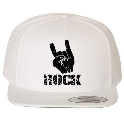 Born To Be Rock Star Hand Horns Wool Snapback Cap