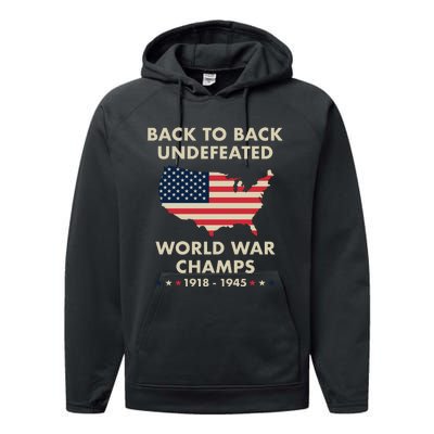 Back To Back Undefeated World War Champs Performance Fleece Hoodie