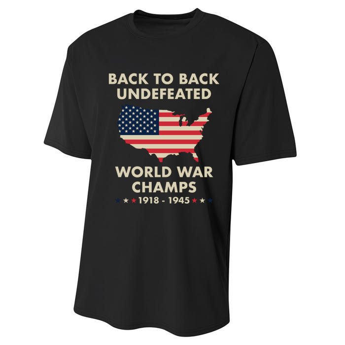 Back To Back Undefeated World War Champs Performance Sprint T-Shirt