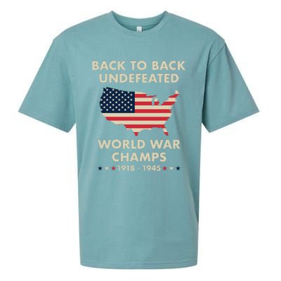 Back To Back Undefeated World War Champs Sueded Cloud Jersey T-Shirt