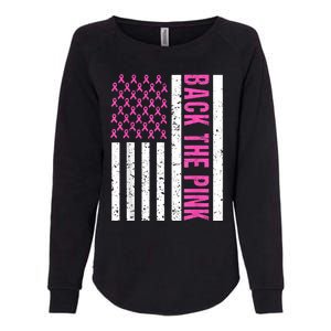 Back The Breast Cancer Awareness Flag Womens California Wash Sweatshirt