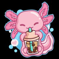 Boba Tea Bubble Tea Milk Tea Anime Axolotl  Cooling Performance Crew T-Shirt