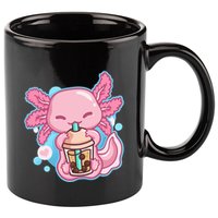Boba Tea Bubble Tea Milk Tea Anime Axolotl  11oz C Handle Ceramic Mug
