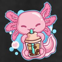 Boba Tea Bubble Tea Milk Tea Anime Axolotl  11oz C Handle Ceramic Mug