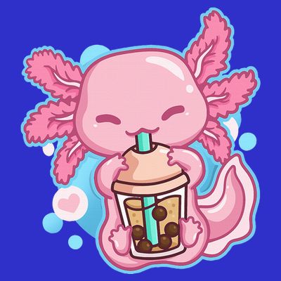 Boba Tea Bubble Tea Milk Tea Anime Axolotl  T-Shirt
