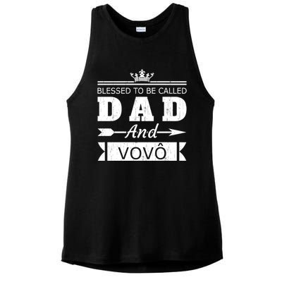 Blessed To Be Called Dad And Vovo Grandpa Cute Gift Ladies PosiCharge Tri-Blend Wicking Tank