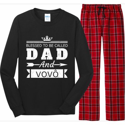 Blessed To Be Called Dad And Vovo Grandpa Cute Gift Long Sleeve Pajama Set