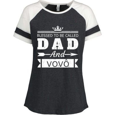 Blessed To Be Called Dad And Vovo Grandpa Cute Gift Enza Ladies Jersey Colorblock Tee