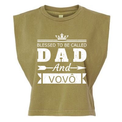 Blessed To Be Called Dad And Vovo Grandpa Cute Gift Garment-Dyed Women's Muscle Tee