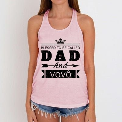 Blessed To Be Called Dad And Vovo Grandpa Cute Gift Women's Knotted Racerback Tank