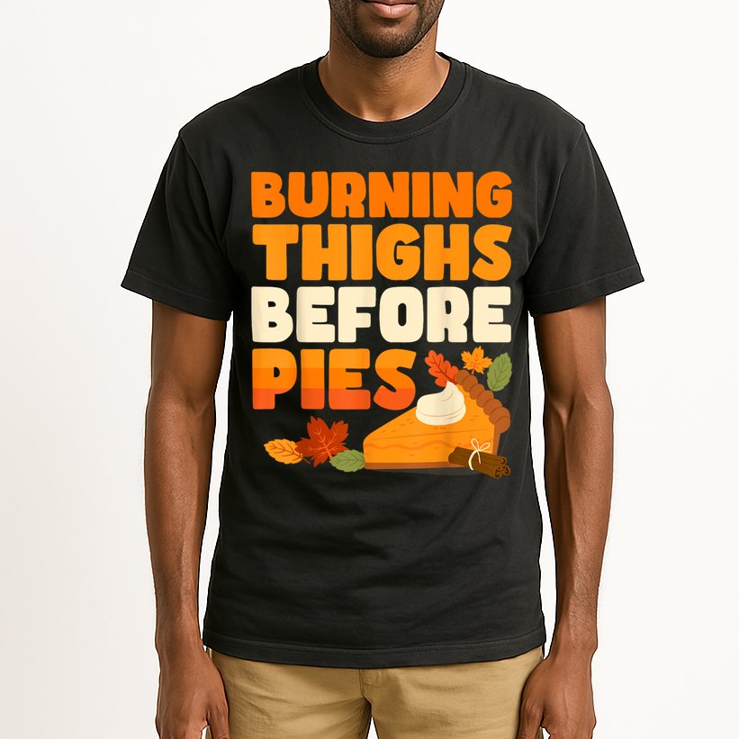 Burning Thighs Before Pies Thanksgiving Turkey Running Trot Tall T-Shirt