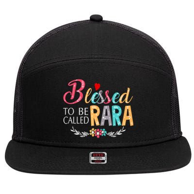 Blessed To Be Called Rara Colorful Art 7 Panel Mesh Trucker Snapback Hat