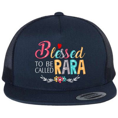 Blessed To Be Called Rara Colorful Art Flat Bill Trucker Hat