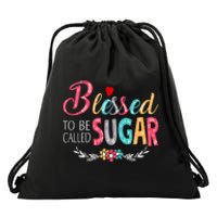 Blessed To Be Called Sugar Colorful Art Drawstring Bag