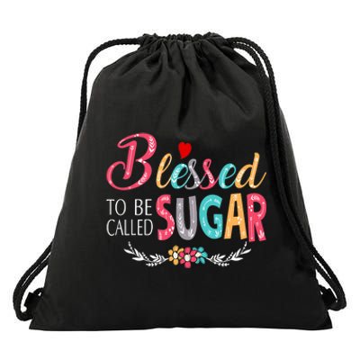 Blessed To Be Called Sugar Colorful Art Drawstring Bag