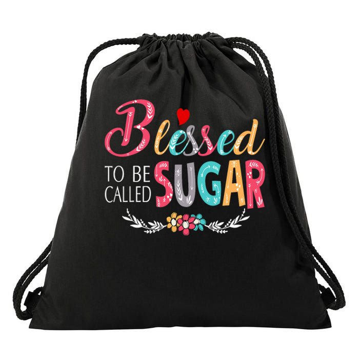 Blessed To Be Called Sugar Colorful Art Drawstring Bag