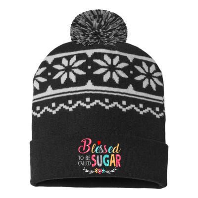 Blessed To Be Called Sugar Colorful Art USA-Made Snowflake Beanie