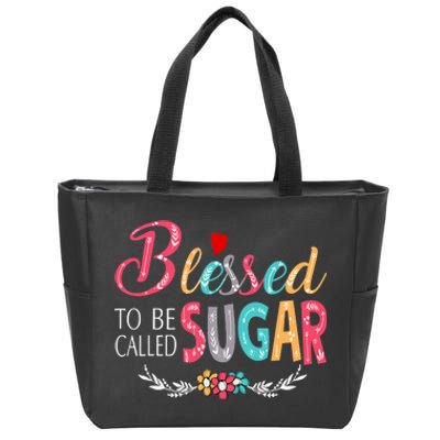 Blessed To Be Called Sugar Colorful Art Zip Tote Bag