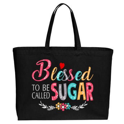 Blessed To Be Called Sugar Colorful Art Cotton Canvas Jumbo Tote