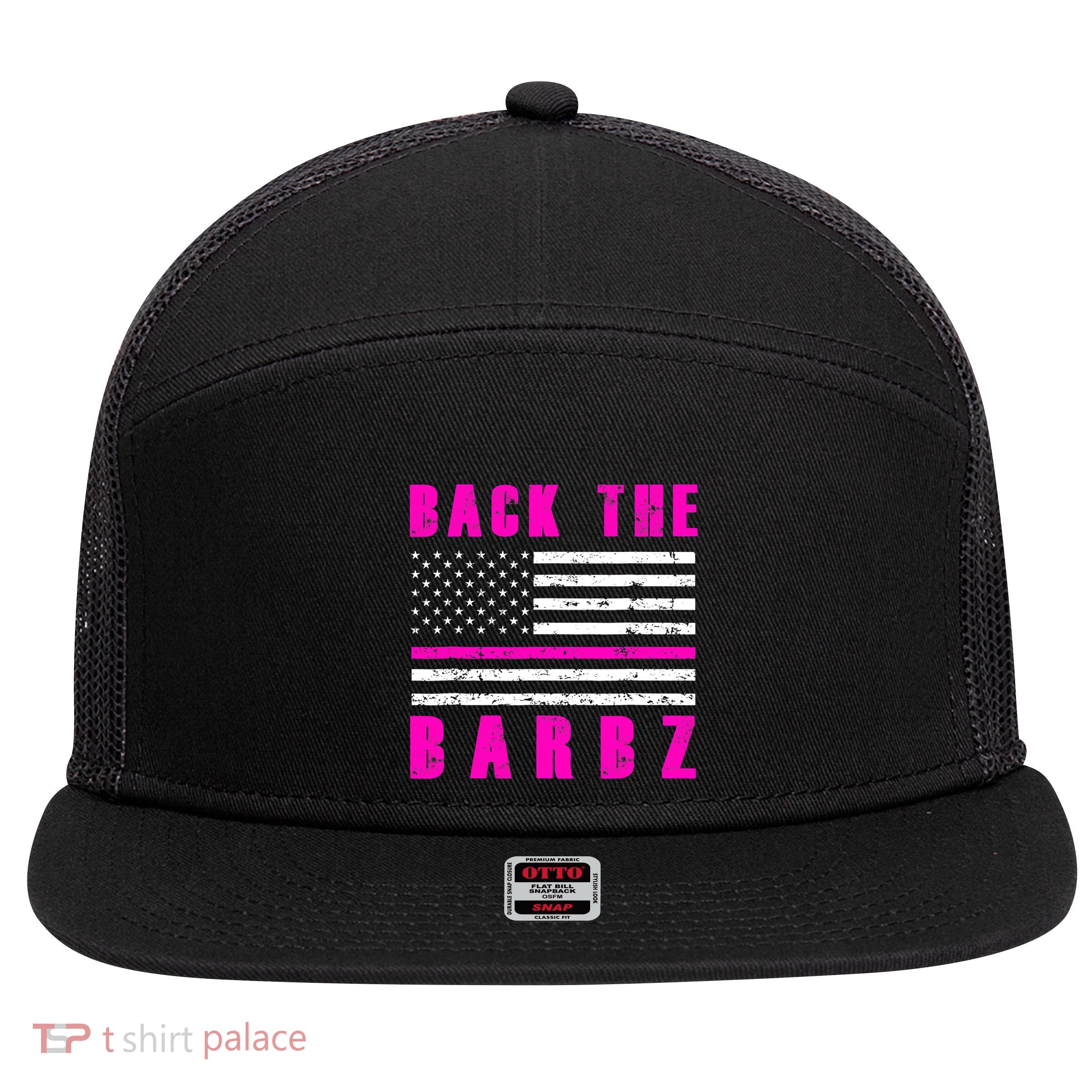 Back The Barbz Flag Love Barbs 4th Of July 7 Panel Mesh Trucker Snapback Hat