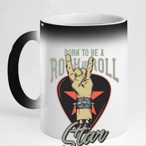 Born To Be Rock And Roll Stan 11oz Black Color Changing Mug