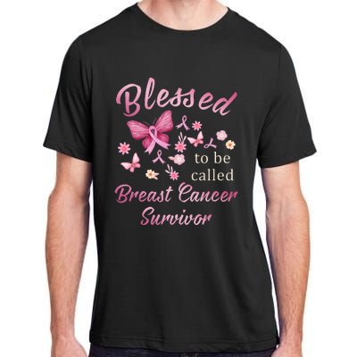 Blessed To Be Called Breast Cancer Survivor Pink Butterfly Adult ChromaSoft Performance T-Shirt