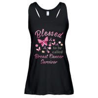 Blessed To Be Called Breast Cancer Survivor Pink Butterfly Ladies Essential Flowy Tank