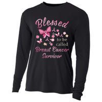 Blessed To Be Called Breast Cancer Survivor Pink Butterfly Cooling Performance Long Sleeve Crew